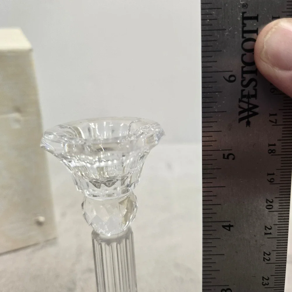 Fifth Avenue Crystal Charleston 6in Candlesticks 24% Lead Crystal Set 315192-GB